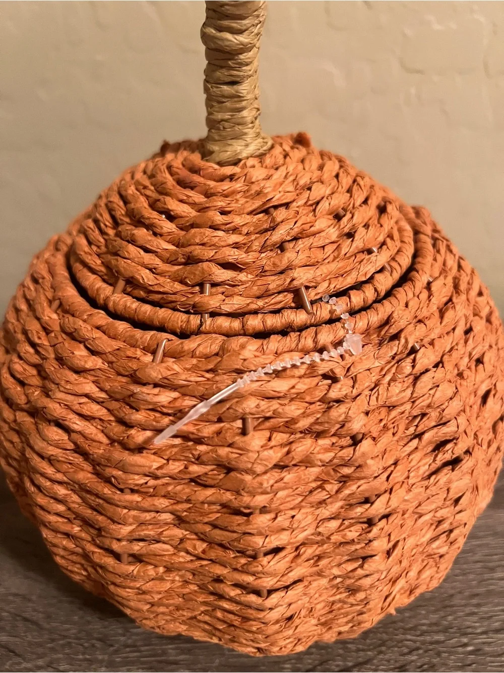 Target Bullseye Pumpkin Basket Orange Wicker Lid NWOT